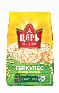 Хлопья овс Царь Геркулес 400гр 1/20