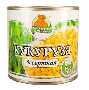 Кукуруза Медведь Любимый десертная ж/б 340гр (425мл) 1/24 БЕЗ КЛЮЧА!!!!!!!!