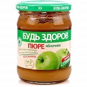 Д/П Пюре БУДЬ ЗДОРОВ яблочное 450гр ст/б 1/6