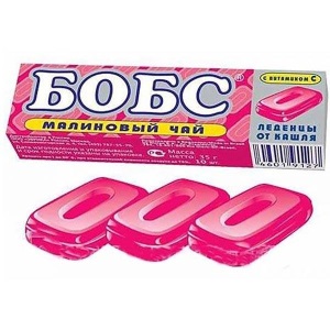 Леденцы Бобс 30гр МАЛИНОВЫЙ ЧАЙ 1/12