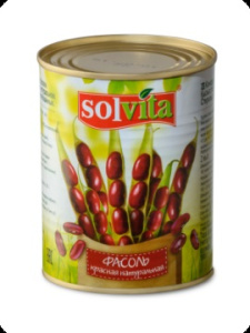 Фасоль Солвита красная натуральная 360гр ж/б 1/12
