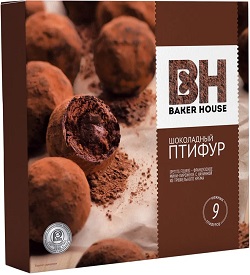Пирожные Baker House ПТИФУР шоколадный с трюфельным кремом 225гр 1/10 РКК