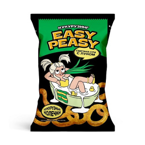 Кукурузные снеки Easy Peasy 50гр со вкусом сметана-лук 1/24