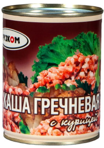 Каша Рузком гречневая с курицей ГОСТ 338 гр ж/б 1/30