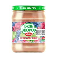 Д/П Пюре БУДЬ ЗДОРОВ 450гр малина-черника ст/б 1/6