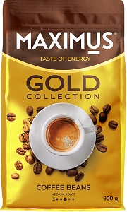 Кофе Максимус ЗЕРНО  GOLD 900 гр. 1/4