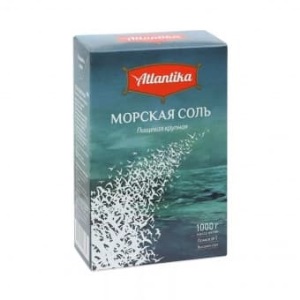 Соль Морская Атлантика мелкая 1кг 1/15 картон