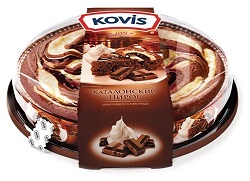 КОВИС Пирог бисквитный каталонский ШОКОЛАДНО-СЛИВОЧНЫЙ 400гр 1/6 РКК