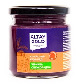 Мед Крем Золото Алтая Черника с шоколадом 225гр ст/б 1/8