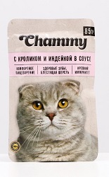 Чамми 85гр для КОШЕК кролик индейка 1/25