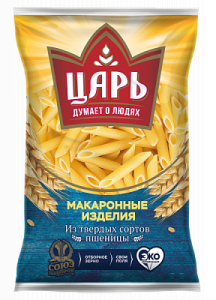 Рожки фас Царь Перья рифленые 400гр гр А в/с 1/15