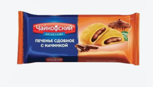 Печенье фас Чайкофский сдобное с шоколадной начинкой 125 гр 1/24
