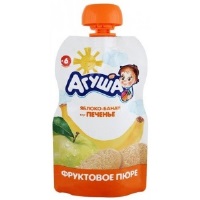 Д/П Пюре Агуша Я Сам! 90гр ЯБЛОКО-БАНАН-ПЕЧЕНЬЕ дой-пак