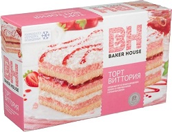 Торт Baker House бисквитный ВИТТОРИЯ 350гр 1/8  РКК