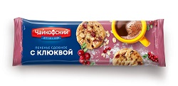 Печенье фас Чайкофский сдобное с кусочками клюквы 145 гр 1/12