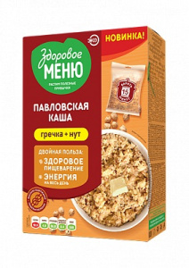 Крупа Здоровое меню вар.пак каша Павловская гречневая с нутом 400гр