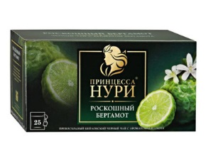 Чай Нури черн 25пак РОСКОШНЫЙ БЕРГАМОТ 1/18 *