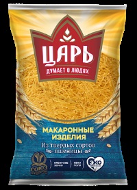 Рожки фас Царь тонкая  вермешель 400гр гр А в/с 1/15