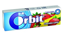 Жев резинка Орбит КЛУБНИКА-БАНАН 1/30
