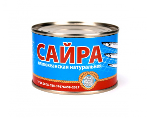 Сайра ТЕОС натуральная ГОСТ 250гр ж/б ключ  1/48