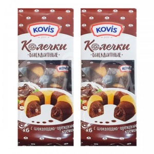 КОВИС Колечки 240гр шоколадно-ореховый крем 1/6