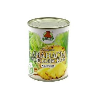 Компот Медведь Любимый Ананас кусочки 580 мл ж/б 1/24