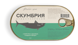 Салат из скумбрии Рыбное Меню филе-куски бланш. с овощами 175гр ж/б 1/24