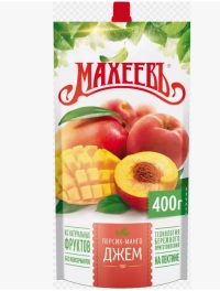 Джем Махеев 400 гр Персик и Манго дой-пак 1/14