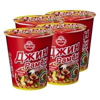 Лапша Ю.Корея Джин Рамен стакан острая КРАСНАЯ 65 гр 1/15