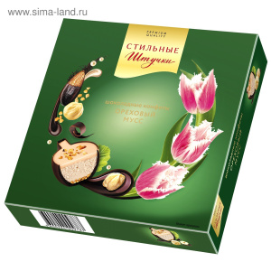Конфеты х/к Стильные штучки ОРЕХОВЫЙ МУСС 104гр 1/8  зеленая коробка