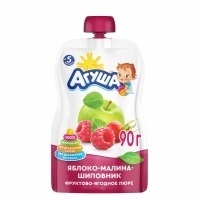 Д/П Пюре Агуша Я Сам! 90гр ЯБЛОКО-МАЛИНА-ШИПОВНИК (дой-пак) 1/10