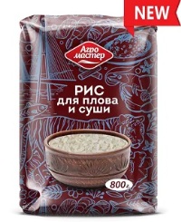 Крупа Агро Мастер рис для плова и суши 800гр 1/10