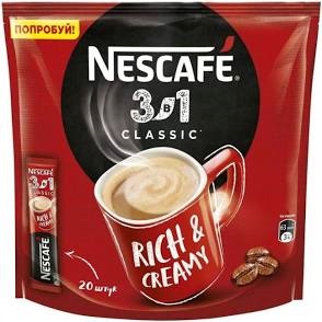 Кофе 3 в 1 Нескафе Классика /красный/ БЛОК 50шт 1/8