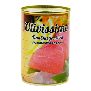 Оливки OLIVISSIMO фарш тунец 280гр 1/12