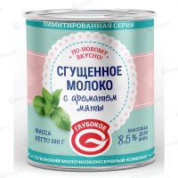 Молоко сгущ с ароматом Мяты Глубокое ж/б  380гр Беларусь 1/30