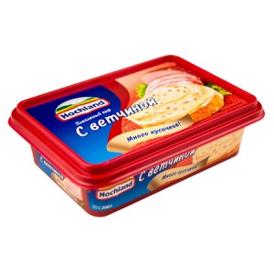 Сыр Хохланд 200гр ВАННОЧКА с ветчиной 8721 1/16