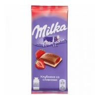 Шок Милка 85гр Клубника-сливки 1/20