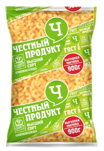 Рожки фас Честный продукт виток 900гр гр В в/с 1/9