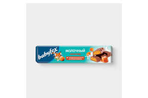 Шок батончик Яшкино Бейбифокс с КАРАМЕЛЬНОЙ начинкой/соленая карамель 45гр РРХ373  1/30