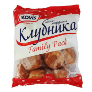 КОВИС Мини -маффины  470г клубника 1/6