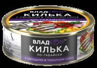 Килька Владкон каспийская по-гавайски с овощ в т/с 240 гр ж/б 1/18