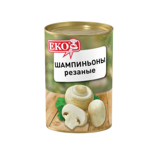 Грибы ЕКО Шампиньоны резаные 400 мл ж/б 1/24
