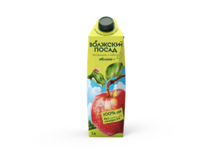 Сок Волжский Посад 1л Яблоко 1/12