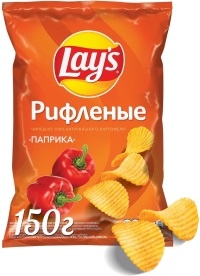 Чипсы Лейс 150гр рифленые паприка 1/18