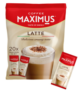 Кофе Капучино МАКСИМУС ЛАТТЕ 25гр БЛОК 20шт 1/12