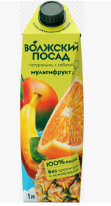 Сок Волжский Посад 1л нектар Мультифрукт 1/12
