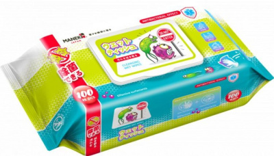 Салфетки влажные Maneki антибак эффект 100шт 1/24