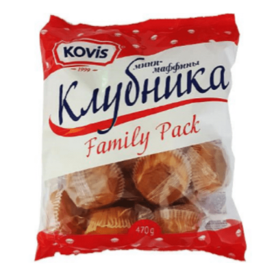 КОВИС Мини -маффины  470г клубника 1/6