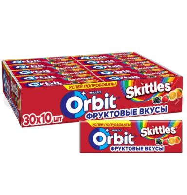 Жев резинка Орбит МИКС ФРУКТЫ  Skittles 1/30