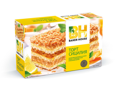 Торт Baker House бисквитный СИЦИЛИЯ 350гр 1/8  РКК